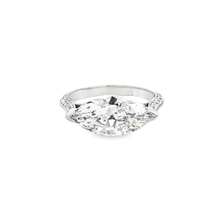 2.40 CT Marquise Diamond East-West Engagement Ring, GIA F SI2