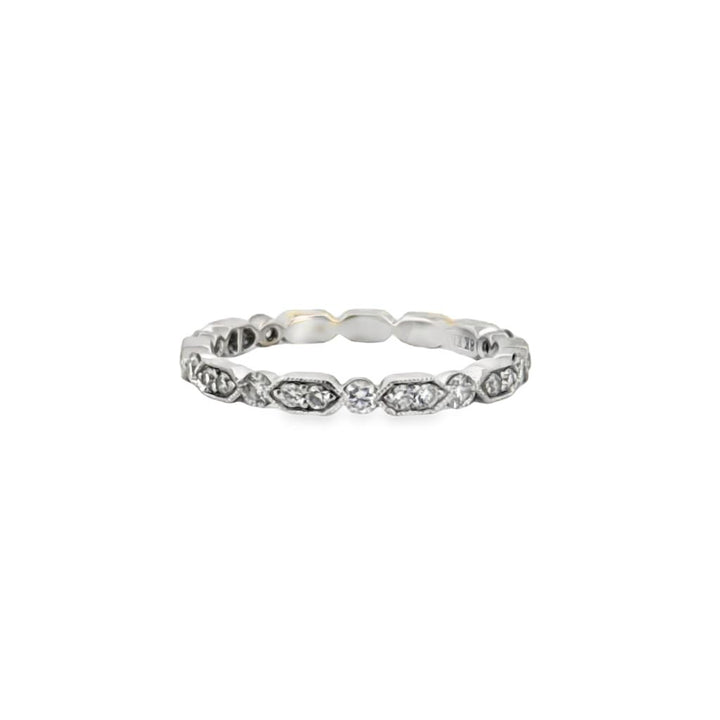 0.42 CTW Diamond Marquise & Round Motif Band – 18K White Gold