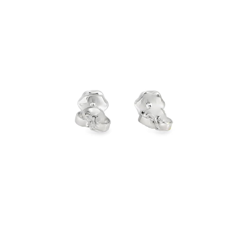0.30 CTW Diamond 14K White Gold Sculpted Floral-Inspired Stud Earrings