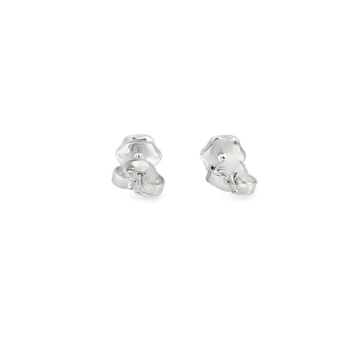 0.30 CTW Diamond 14K White Gold Sculpted Floral-Inspired Stud Earrings