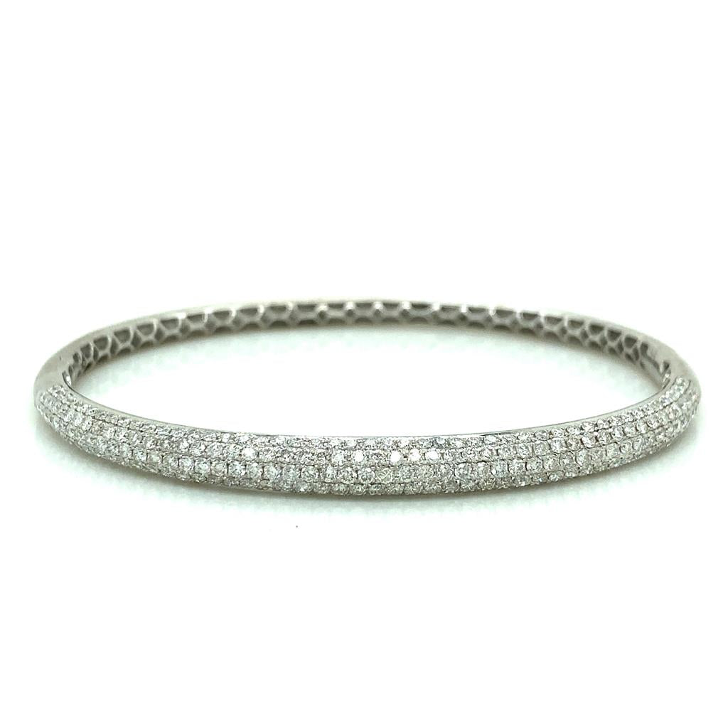 18K White Gold Pave Diamond Cuff Bracelet
