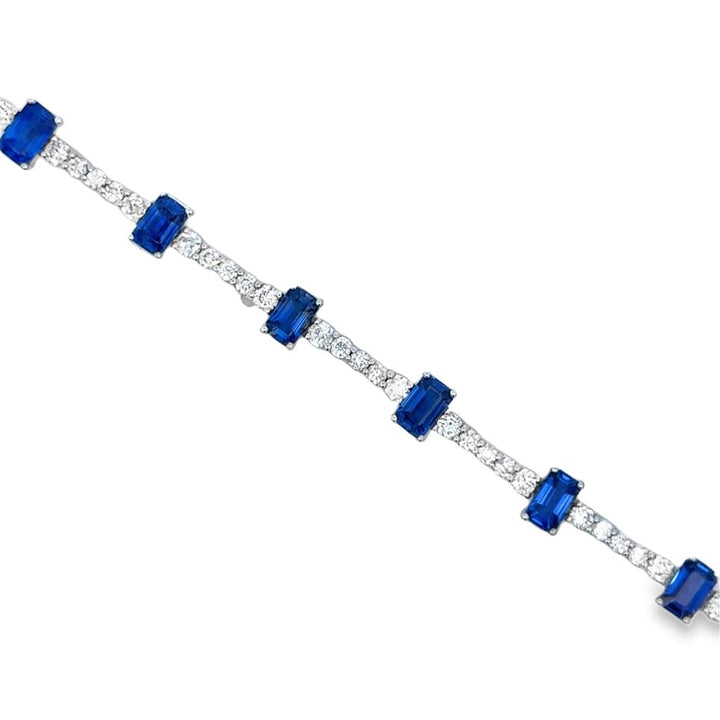 5.28 CTW Sapphire & 2.03 CTW Diamond Platinum Bracelet
