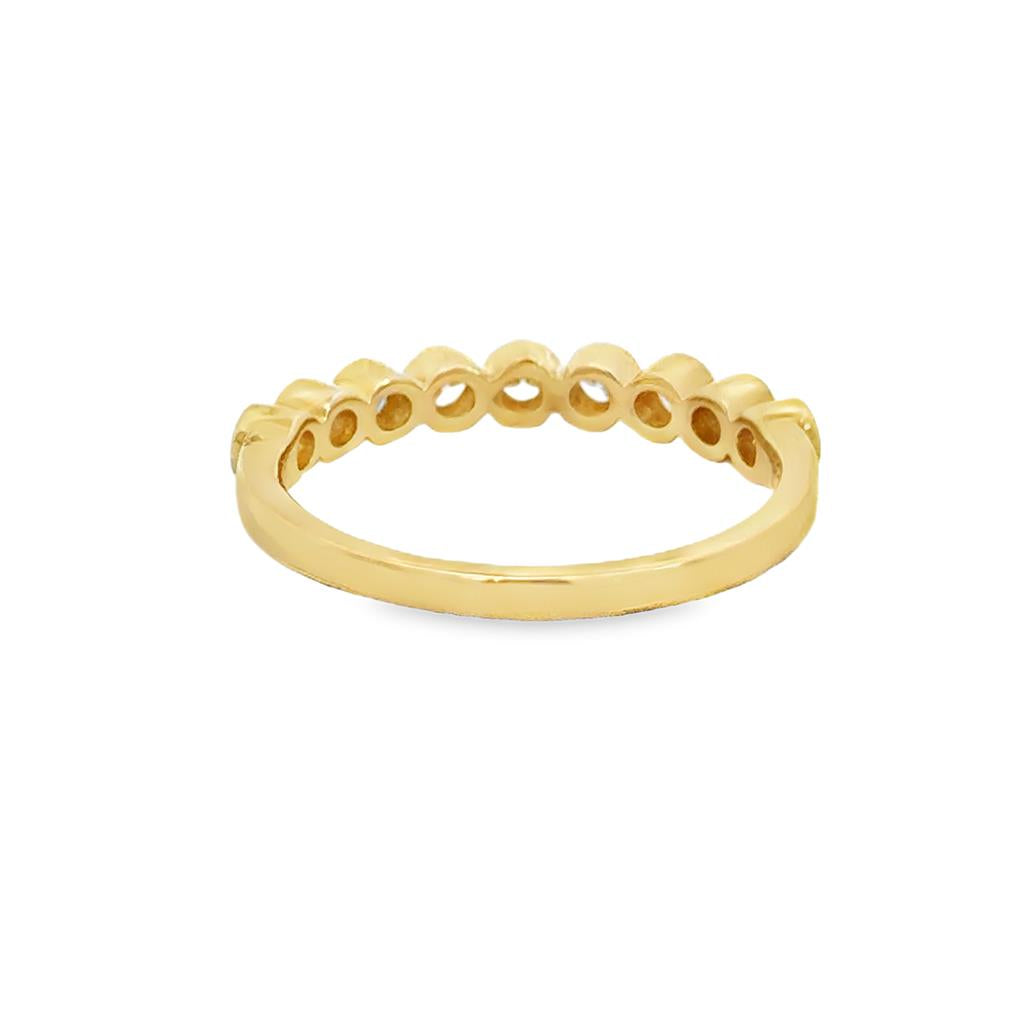 0.43 CTW Bezel Set Diamond Stacking Band Ring 14K Yellow Gold