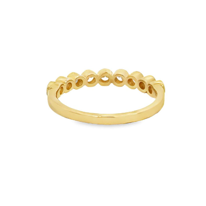 0.43 CTW Bezel Set Diamond Stacking Band Ring 14K Yellow Gold