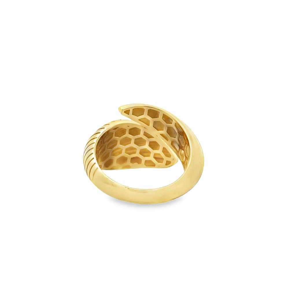 14K Yellow Gold Textured Twisted Modern Lightweight Ring