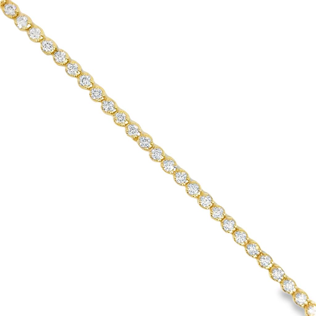 3.00ctw Diamond Tennis Bracelet, 14K Yellow Gold, 3mm Wide