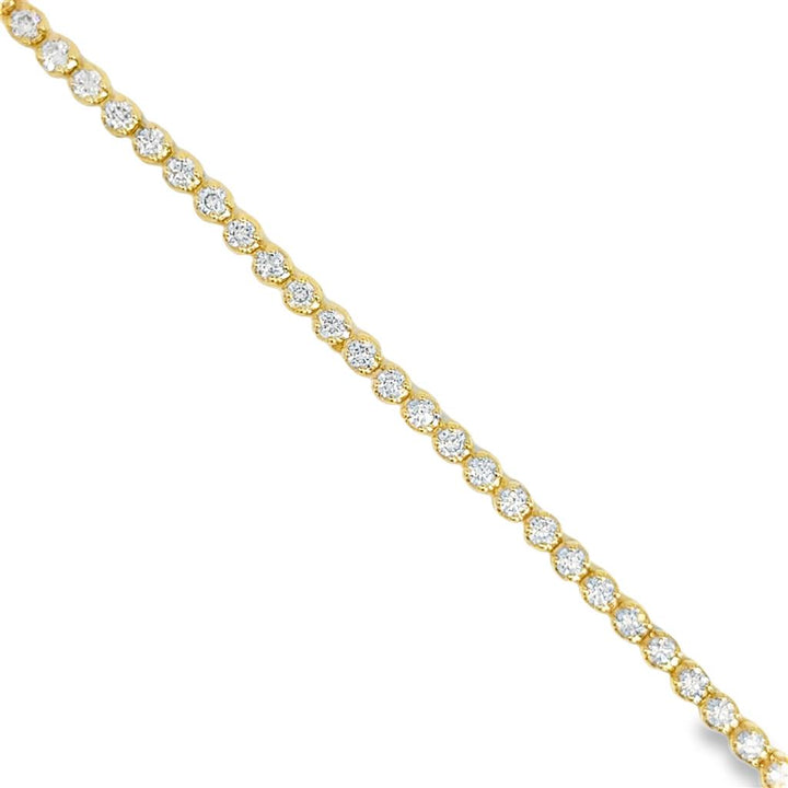 3.00ctw Diamond Tennis Bracelet, 14K Yellow Gold, 3mm Wide