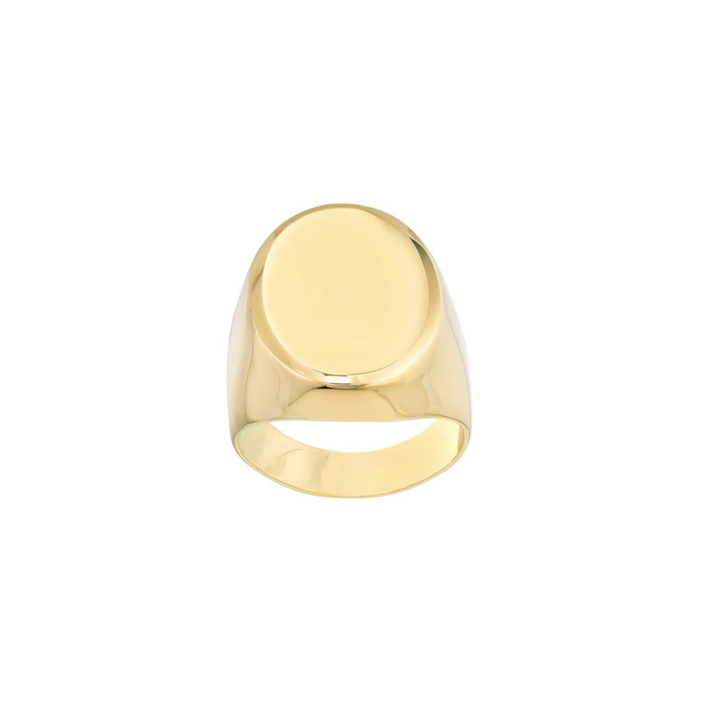 14K Yellow Gold Oval Signet Ring
