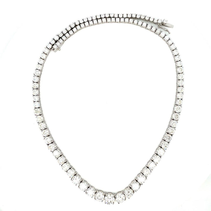 22.02ct Platinum Diamond Tennis Necklace
