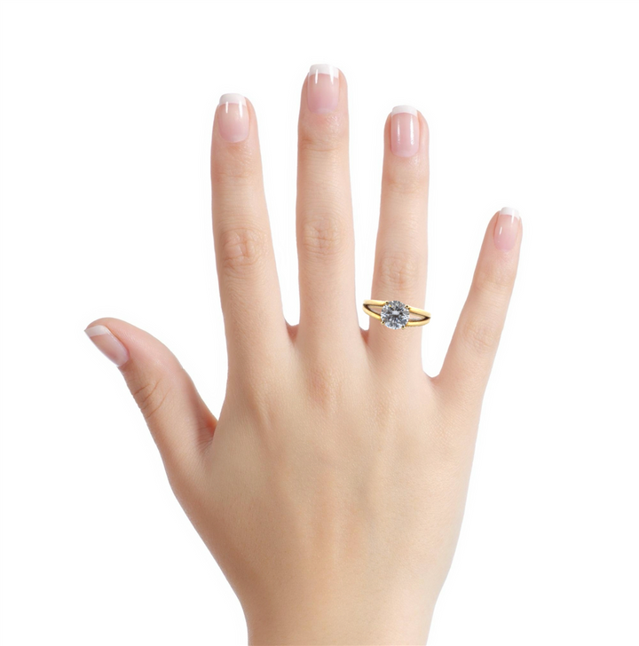 Split Shank Engagement Ring Mounting in 18K Yellow Gold