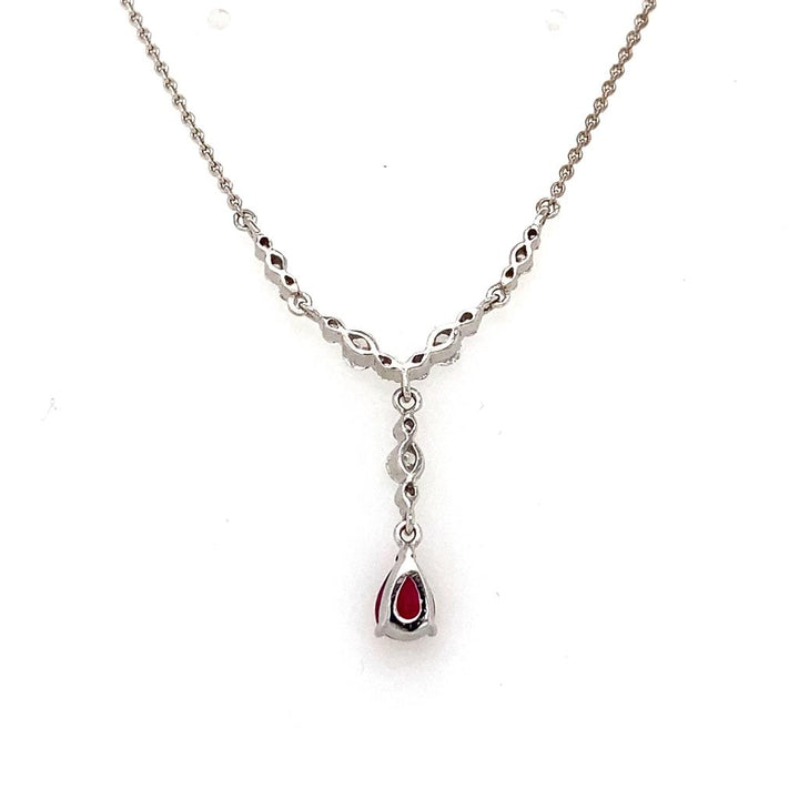 .50ct Pear Shape Ruby & Diamond Necklace