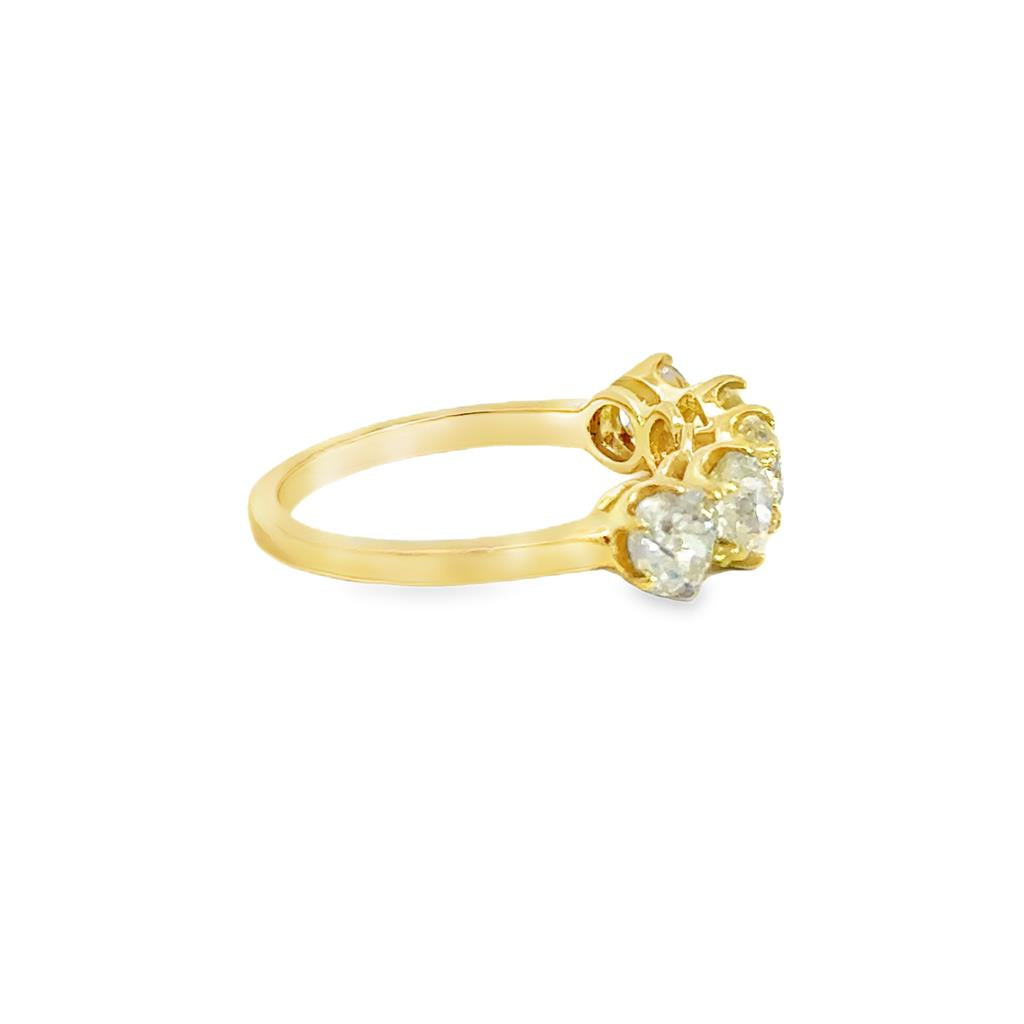 2.06 CTW Old Mine Cut Diamond 18K Yellow Gold Band