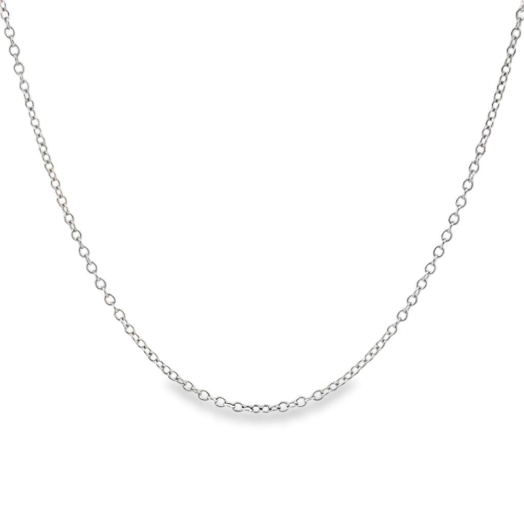14K White Gold Chain – 18" Length, 1.3mm Wide