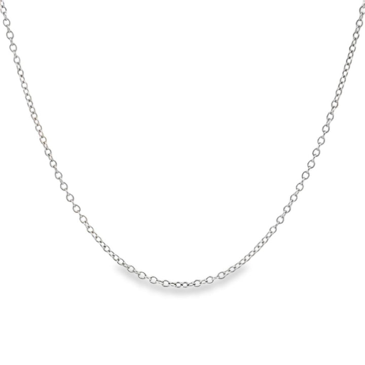 14K White Gold Chain – 18" Length, 1.3mm Wide