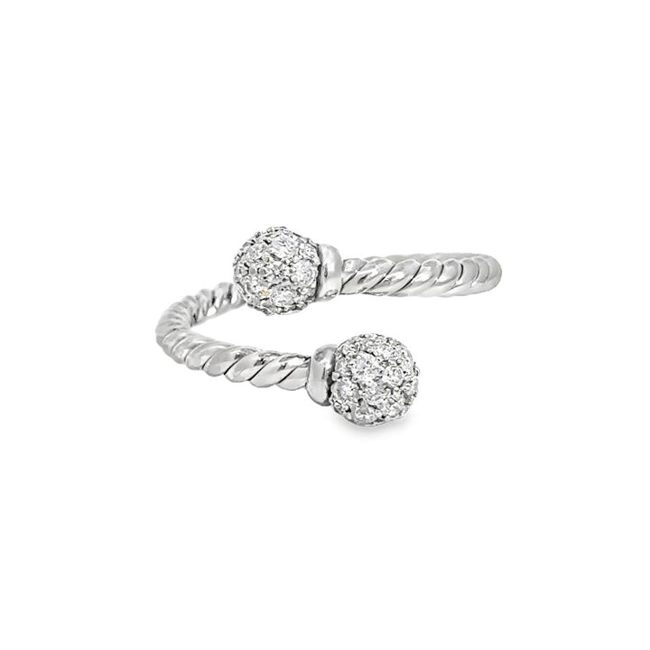 David Yurman Pave Diamond Ball Ring 18K White Gold