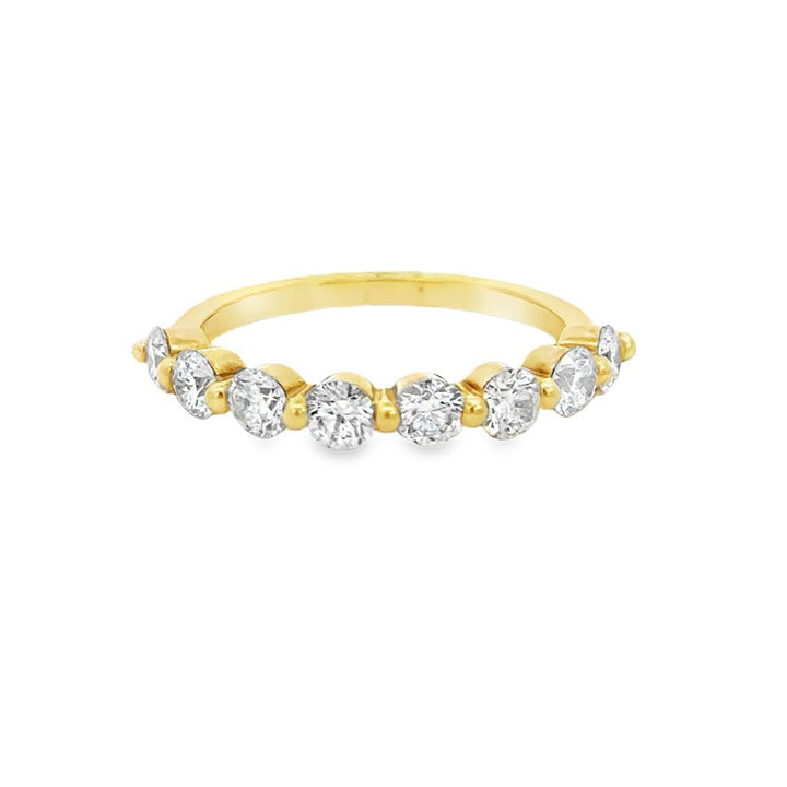 1.06 CTW Diamond 18K Yellow Gold Single Shared Prong Band – 3mm
