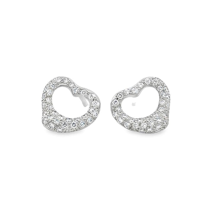 Pre-Owned Tiffany & Co. Elsa Peretti 0.60 CTW Diamond Platinum Heart Earrings