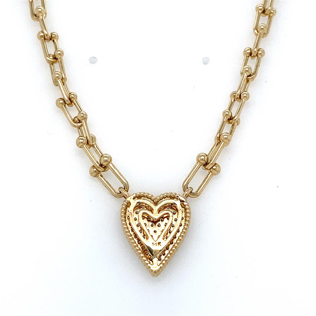 Cherished 0.49 CTW Diamond Heart 14K Yellow Gold Necklace