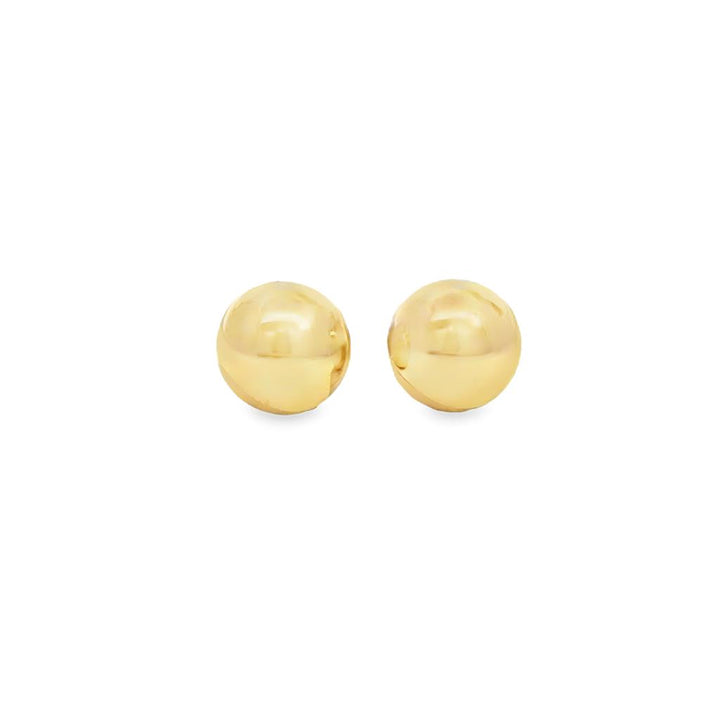 14K Yellow Gold 8mm Polished Ball Stud Earrings