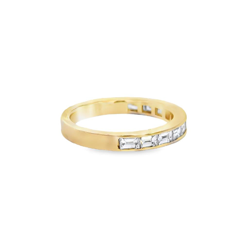 1.04 CTW Baguette Diamond 18K Yellow Gold Band – 3mm