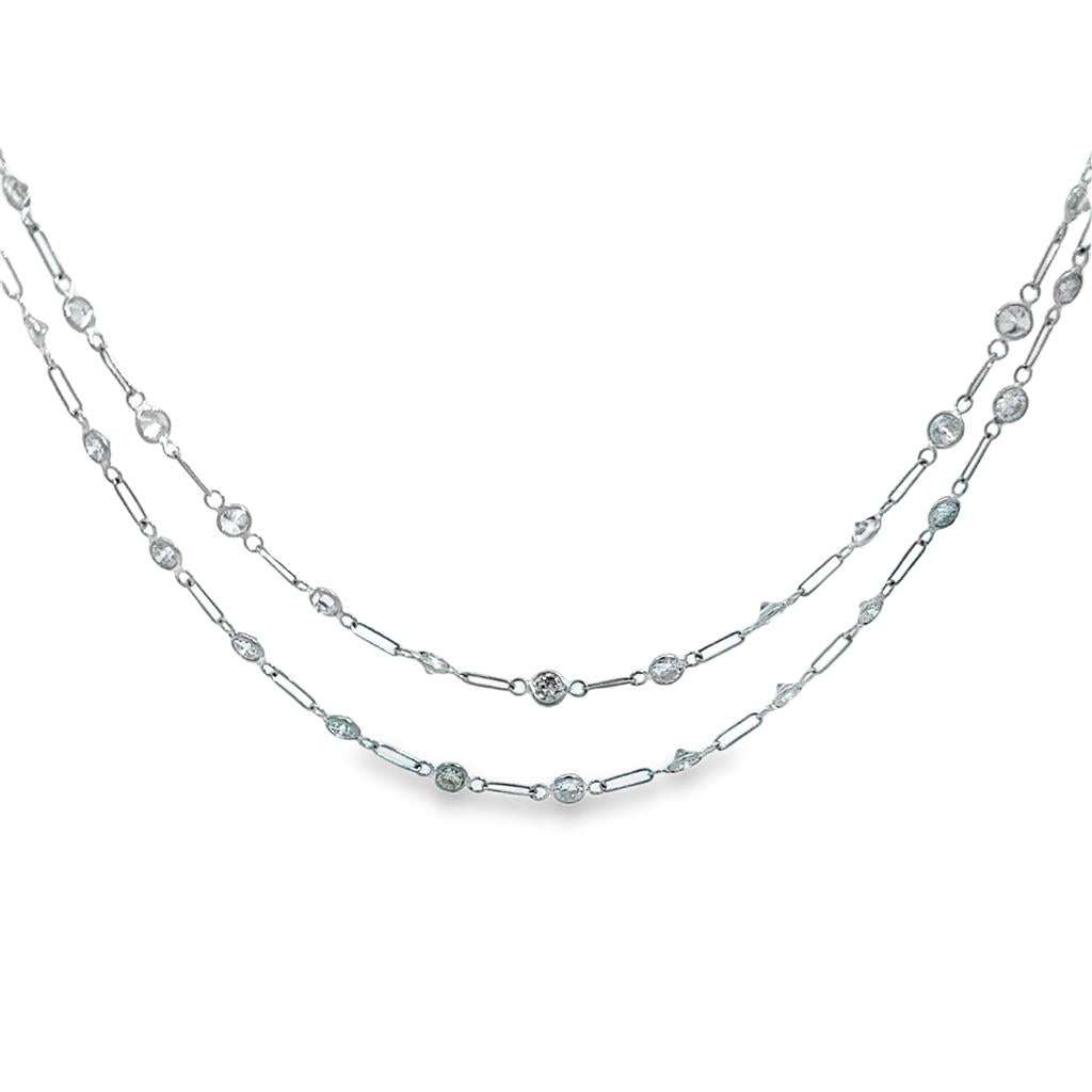 Pre-Owned 8.00 CTW Diamond Handmade Platinum Chain Necklace