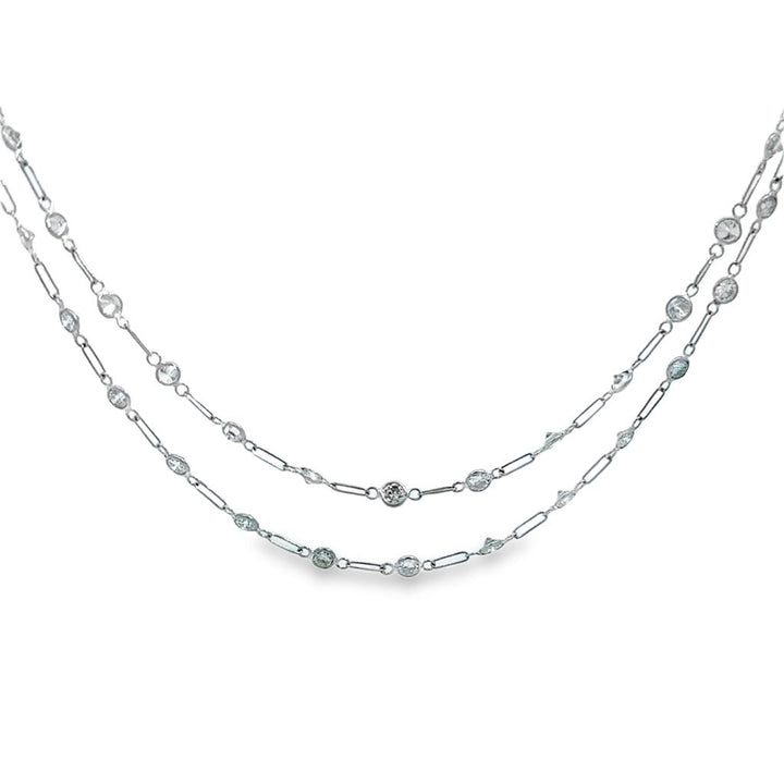 Pre-Owned 8.00 CTW Diamond Handmade Platinum Chain Necklace