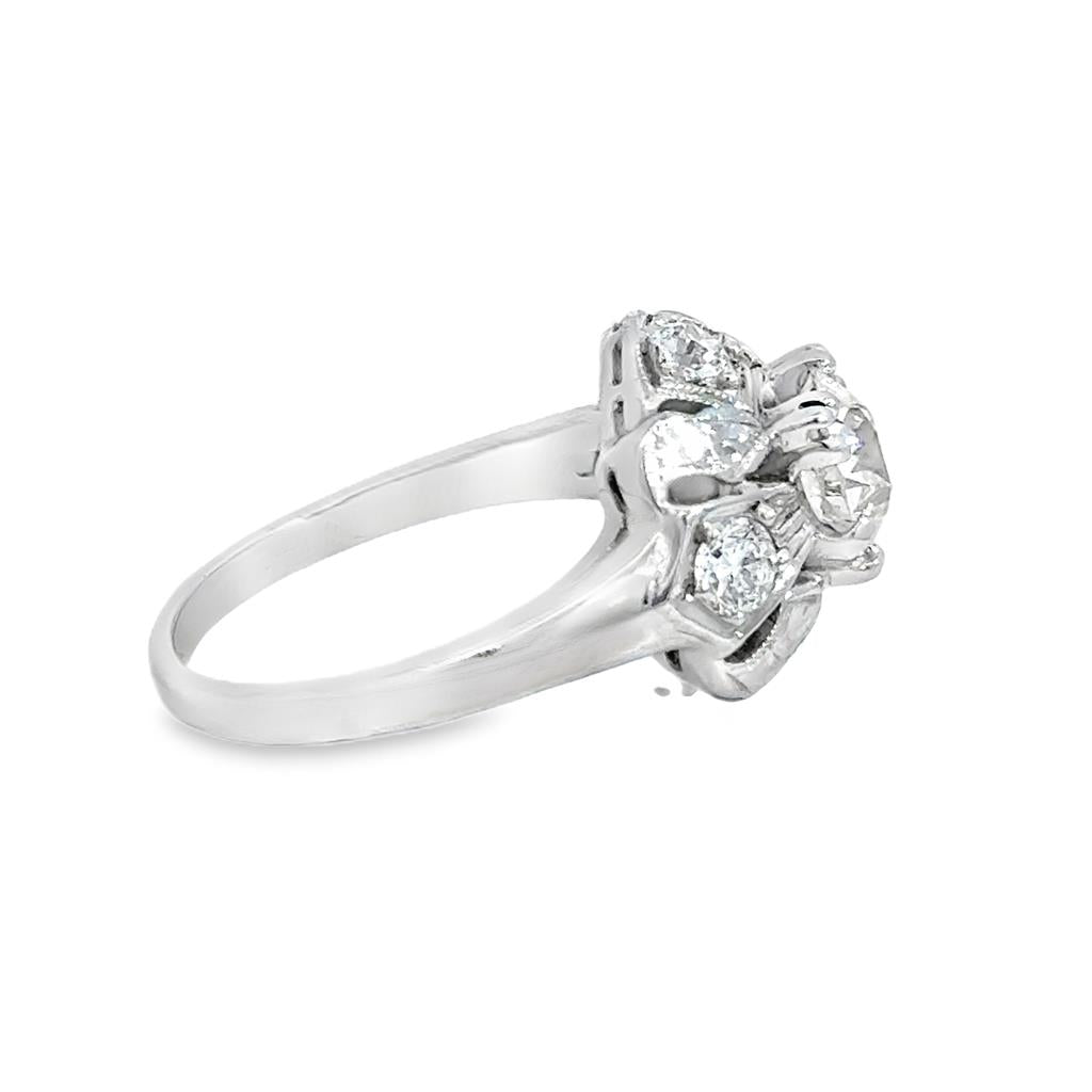 1.50 CTW Diamond Antique Ring in 14K White Gold