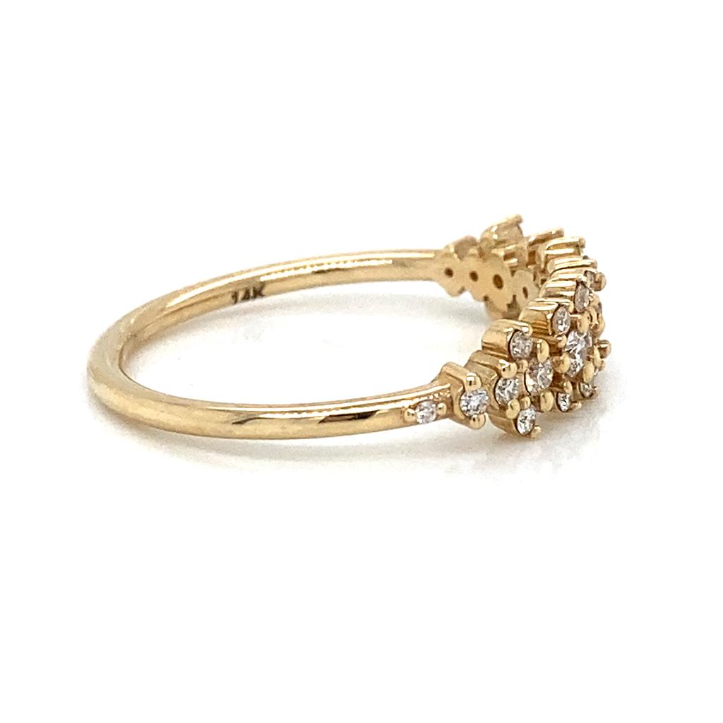 0.29 CTW Round Diamonds 14K Yellow Gold Cluster Band