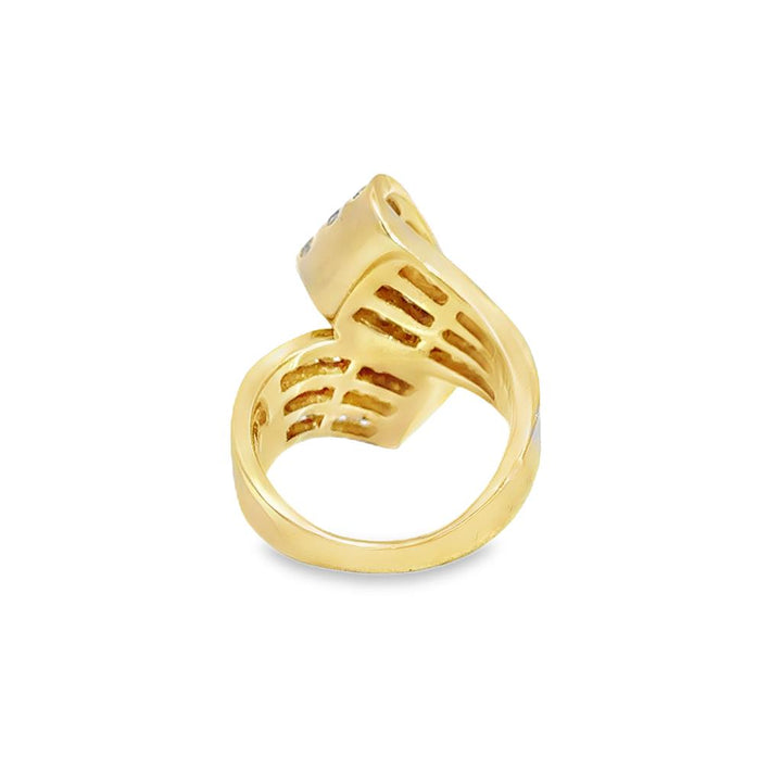 1.15 CTW Diamond 14K Yellow Gold Large Swirl Ribbon Ring
