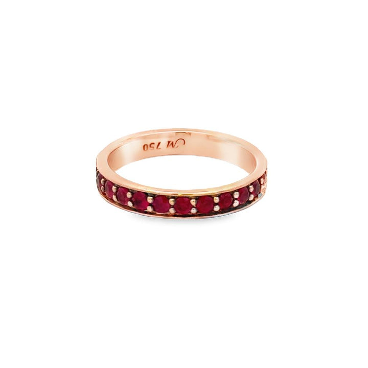 18K Rose Gold Ruby Eternity Band – 3mm