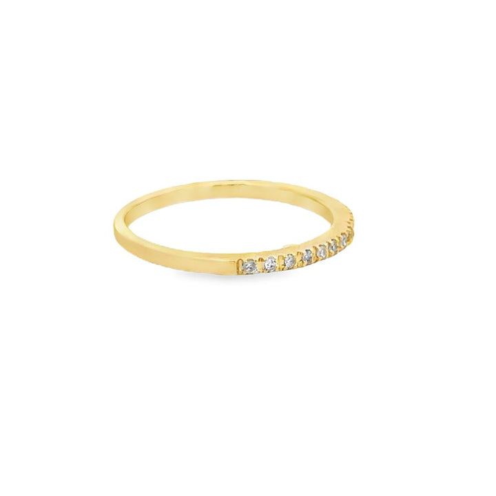 0.08 CTW Diamond Half-Eternity Band 14K Yellow Gold – 1mm