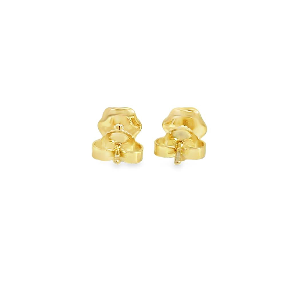 0.30 CTW Diamond 14K Yellow Gold Sculpted Floral-Inspired Stud Earrings