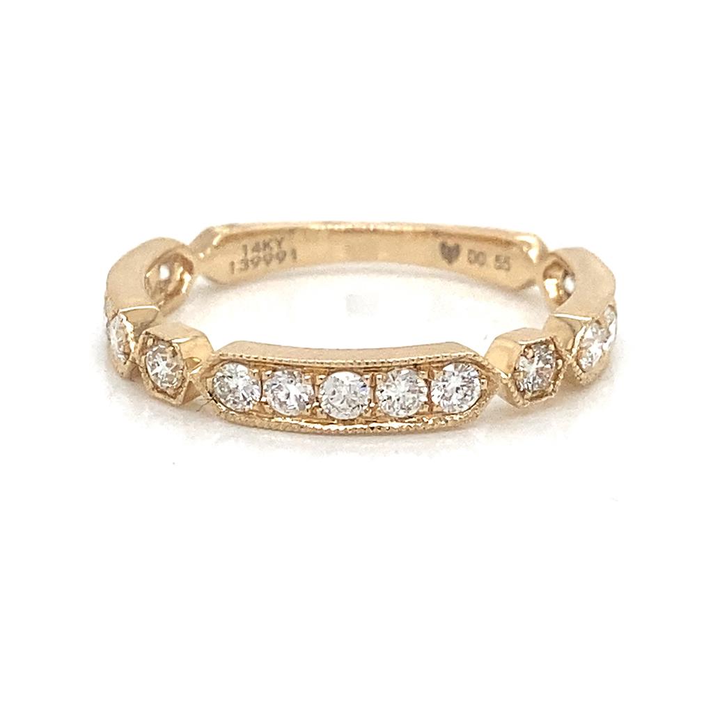 14K Yellow Gold .29ct Round Diamond Band