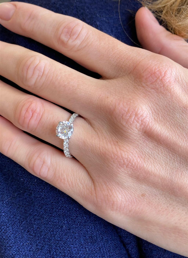 0.75 CTW Round Diamond 18K White Gold Engagement Ring - Duplicate