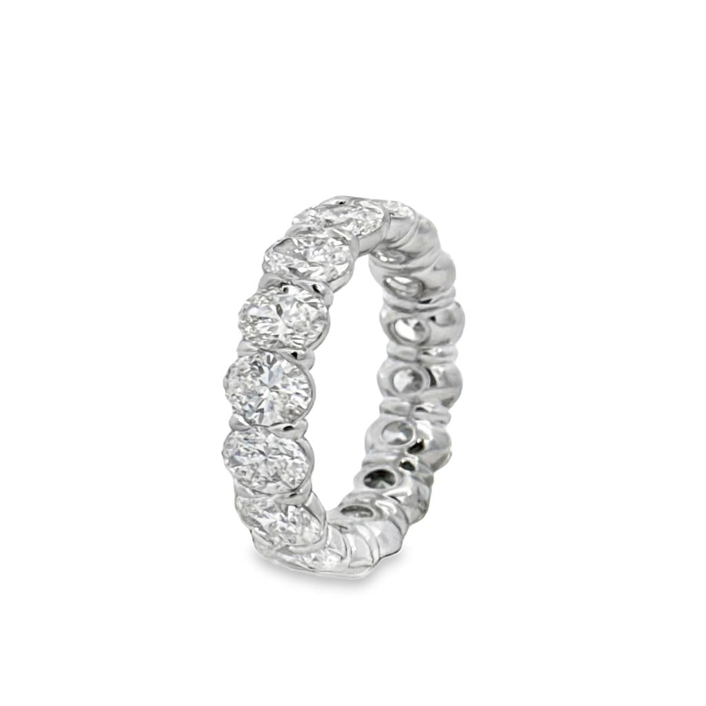 6.31 CTW Oval Diamond Eternity Band Ring in 14K White Gold