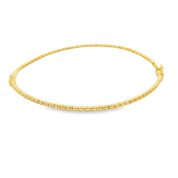 0.10 CTW Diamond 14K Yellow Gold Flexible Flower Bangle Bracelet
