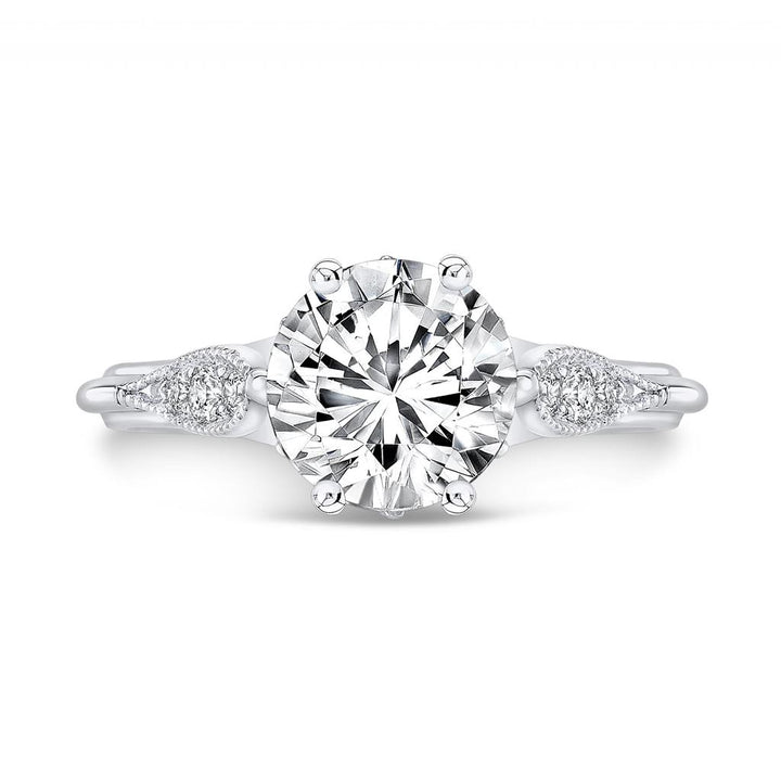 Vintage Inspired Semi-Mount Diamond 18K Gold Engagement Ring