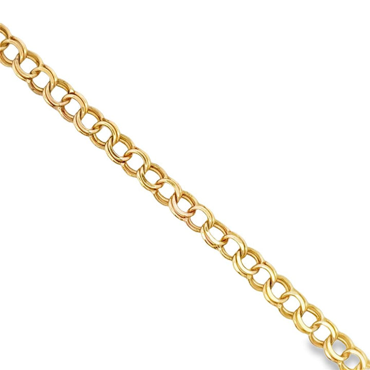 14K Yellow Gold Double Link Charm Bracelet