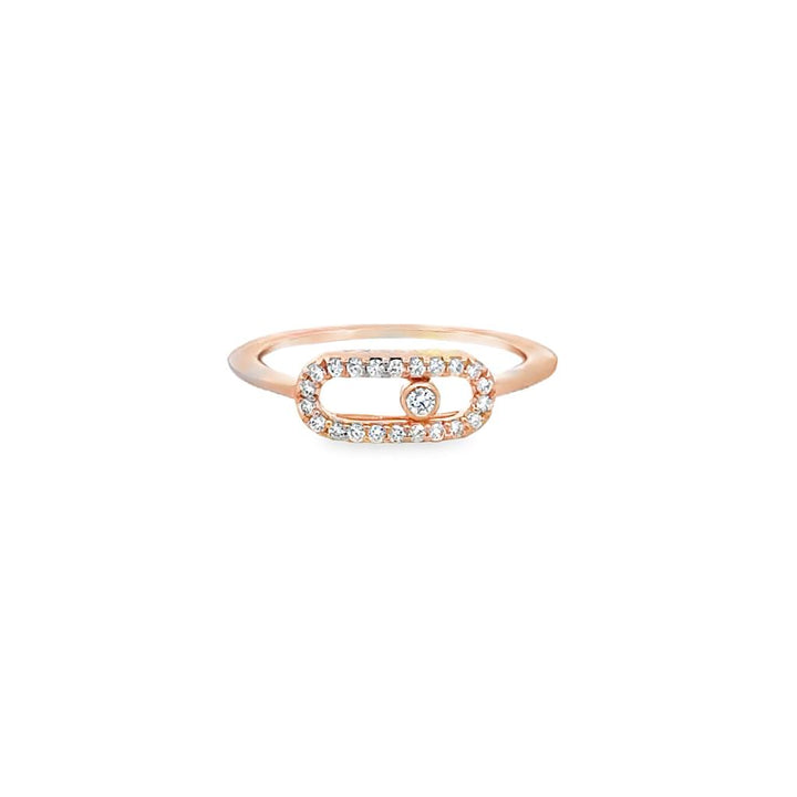 0.12 CTW Diamond 18K Rose Gold Moving Diamond Ring – Size 3