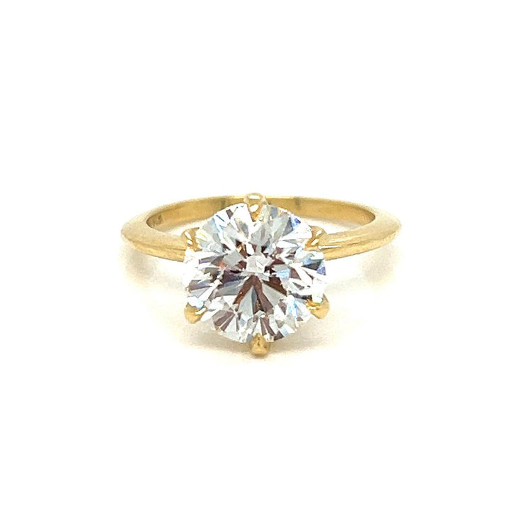 2.71 CT Round Brilliant Diamond 18K Yellow Gold Estate Engagement Ring