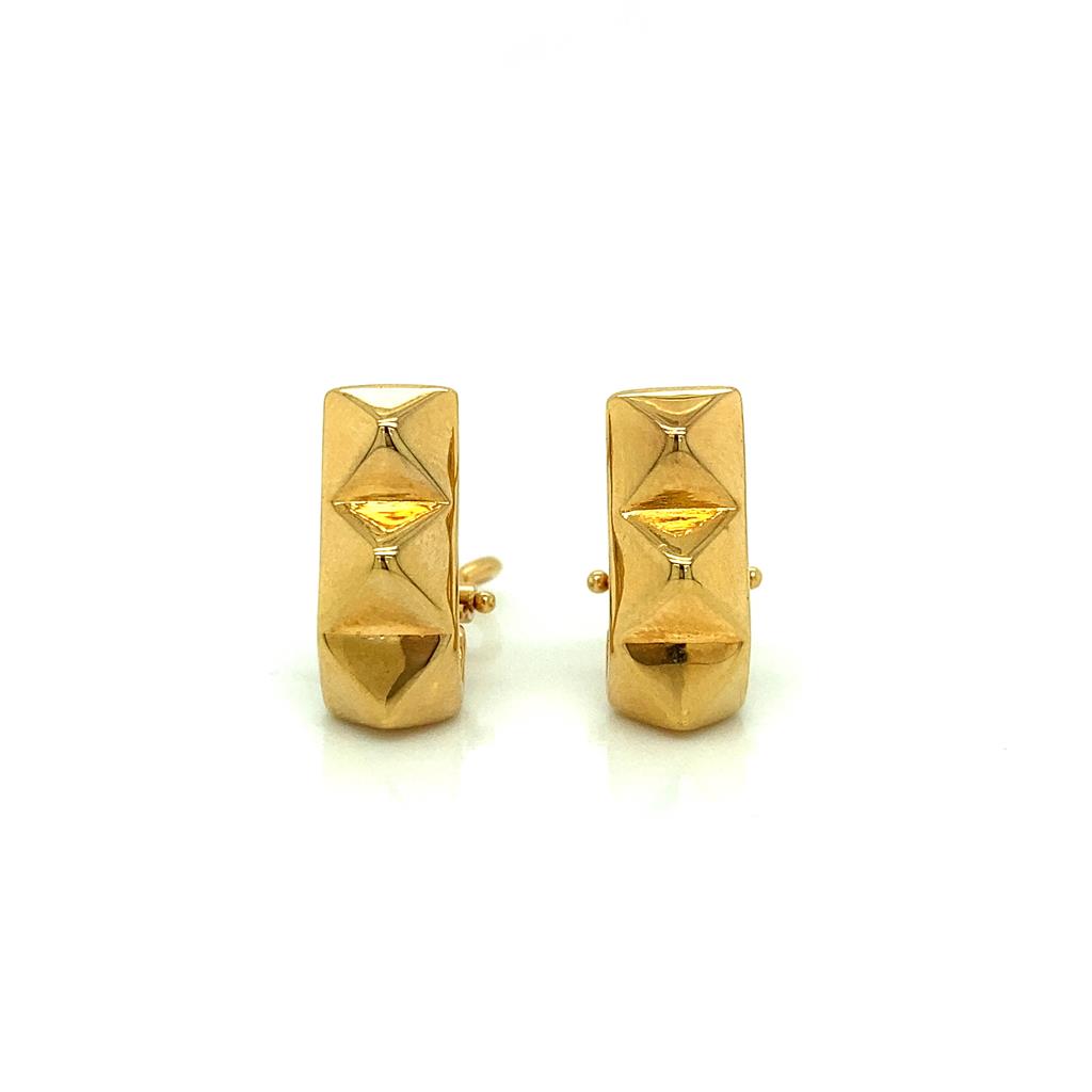 14K Yellow Gold Geometric Earrings