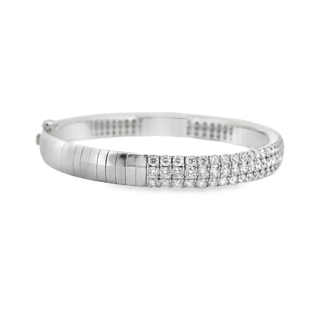 5.00 CTW Diamond Flexible Bangle Bracelet in 14K White Gold