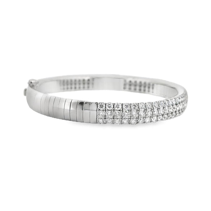 5.00 CTW Diamond Flexible Bangle Bracelet in 14K White Gold
