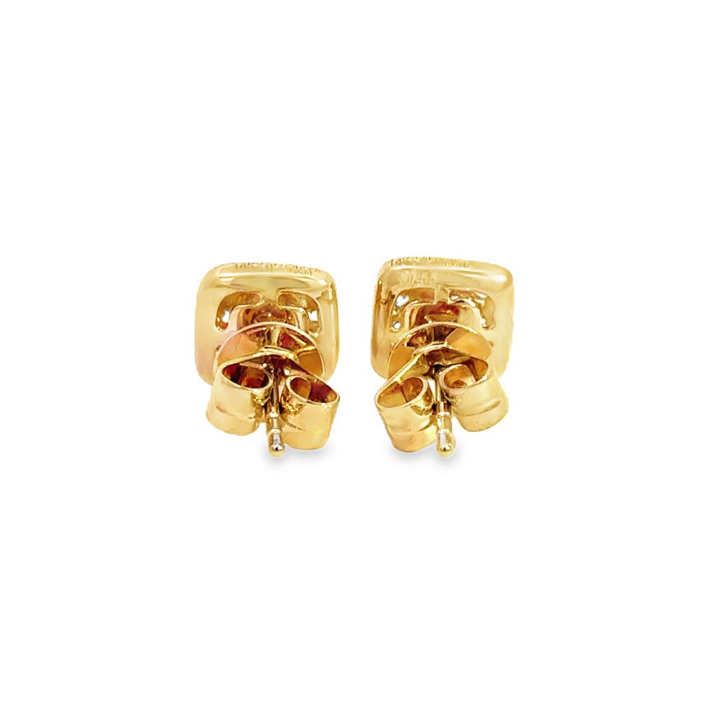 0.55 CTW Diamond Bezel Set Cluster Stud Earrings