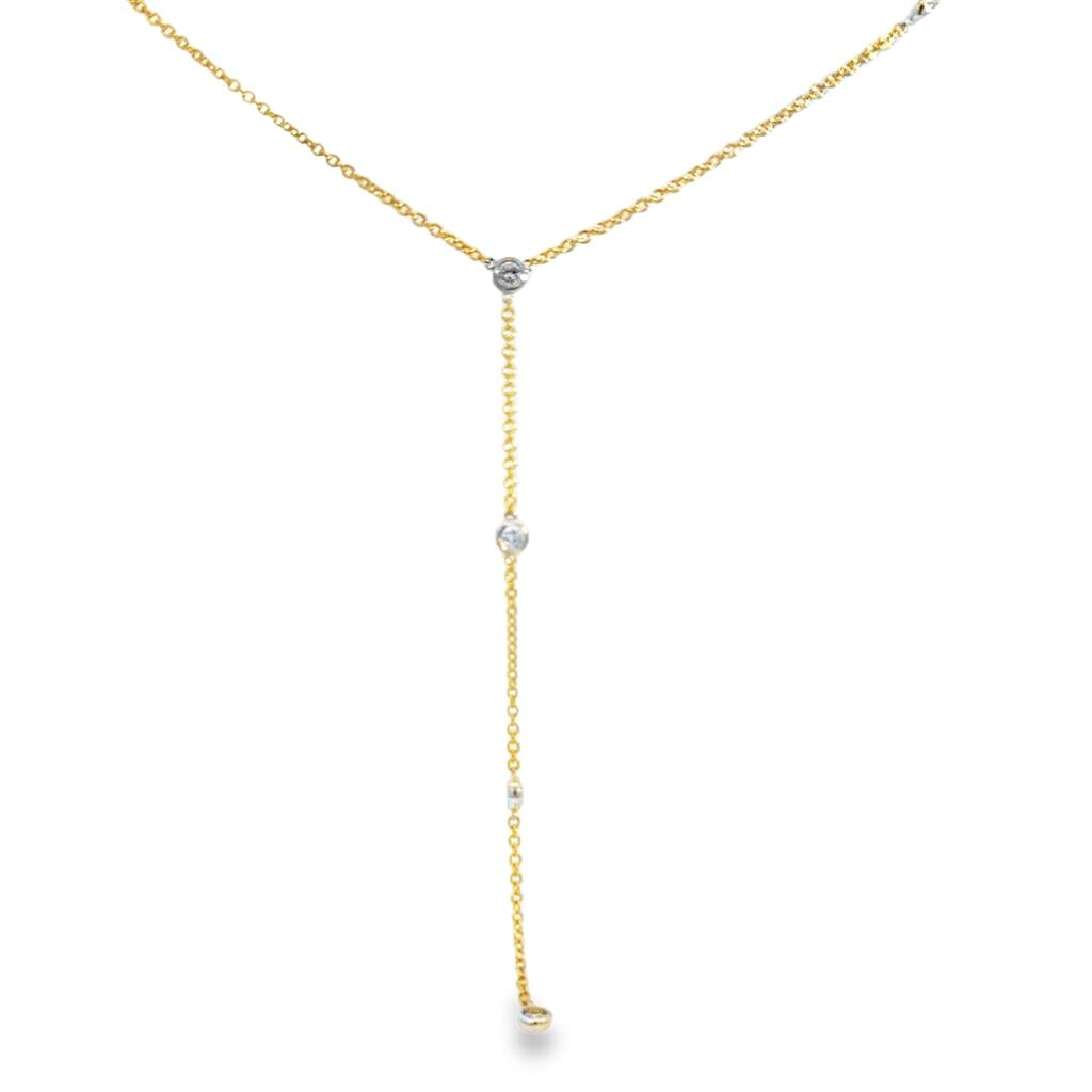 0.83 CTW Diamond by the Inch Drop Necklace in 14K Yellow Gold – 18" Chain + 3.25" Drop