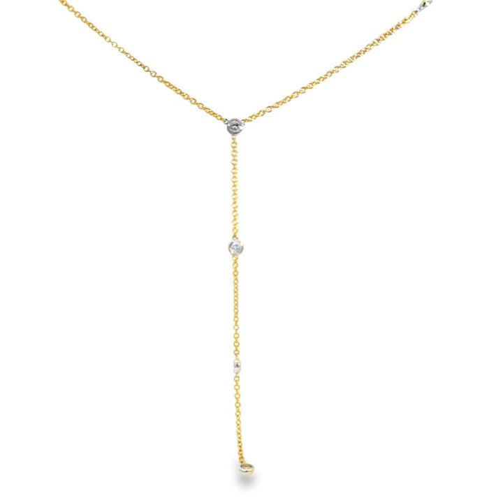 0.83 CTW Diamond by the Inch Drop Necklace in 14K Yellow Gold – 18" Chain + 3.25" Drop