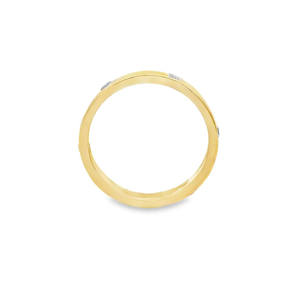 0.21 CTW Diamond 14K Yellow Gold Band – 3mm Wide