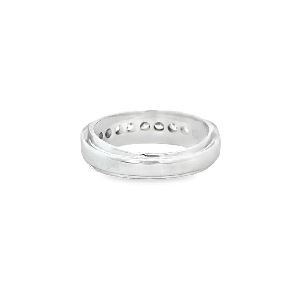 0.85 CTW Diamond Three-Row Band Ring in 14K White Gold