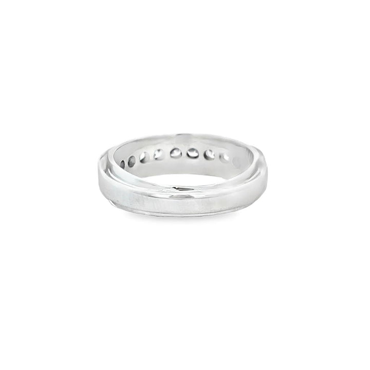 0.85 CTW Diamond Three-Row Band Ring in 14K White Gold
