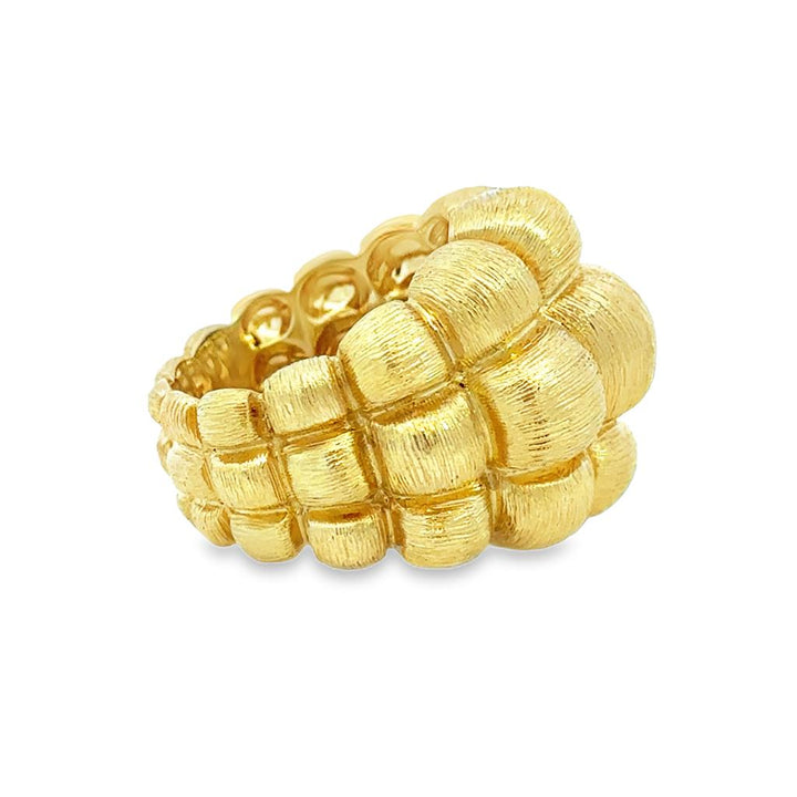 18K Yellow Gold Henri Dunay Textured Designer Ring